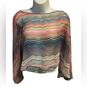 Ganz Sheer Multicolor Crop Coverup